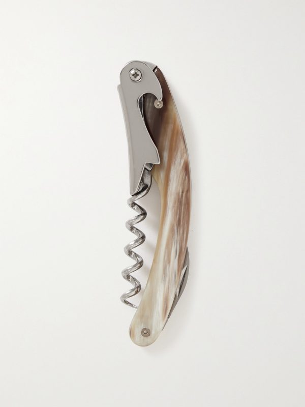 Stainless Steel and Horn Corkscrew - BK Stainless Steel and Horn Corkscrew - BK