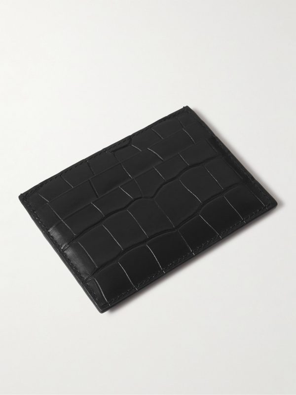 Logo-Print Croc-Effect Leather Cardholder - BK Logo-Print Croc-Effect Leather Cardholder - BK