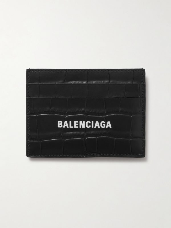 Logo-Print Croc-Effect Leather Cardholder Logo-Print Croc-Effect Leather Cardholder