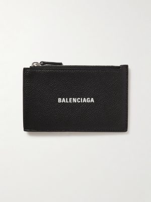 Cash Logo-Print Full-Grain Leather Zipped Cardholder