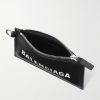 Logo-Print Full-Grain Leather Cardholder with Lanyard - E1 Logo-Print Full-Grain Leather Cardholder with Lanyard - E1