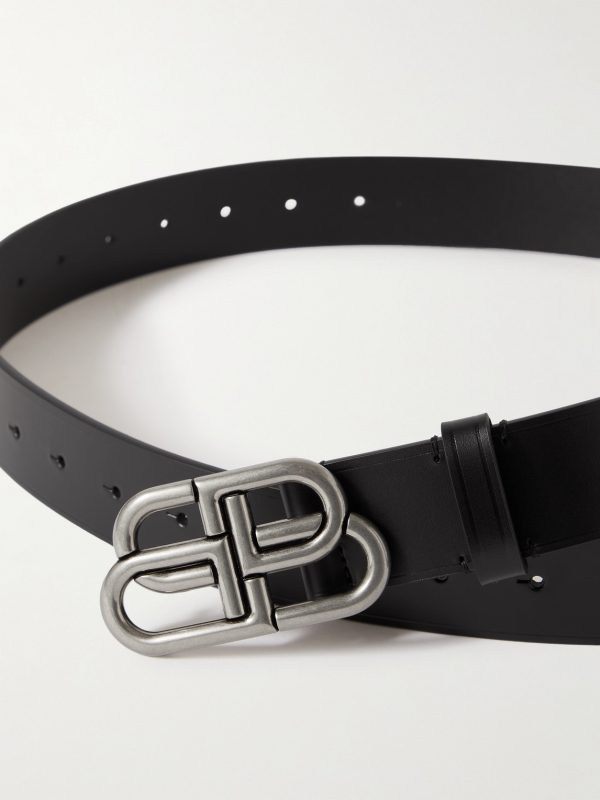3.5cm Logo-Embellished Leather Belt - E1 3.5cm Logo-Embellished Leather Belt - E1
