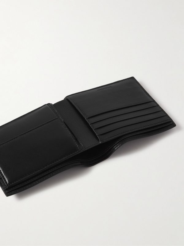 Logo-Print Croc-Effect Leather Billfold Wallet - E1 Logo-Print Croc-Effect Leather Billfold Wallet - E1