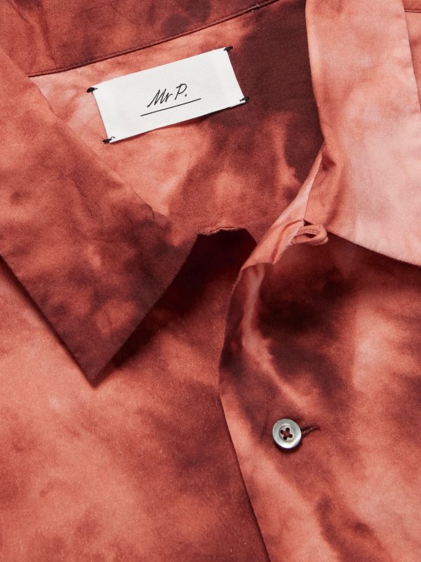 Convertible-Collar Spray-Dyed Organic Cotton Shirt - CU Convertible-Collar Spray-Dyed Organic Cotton Shirt - CU