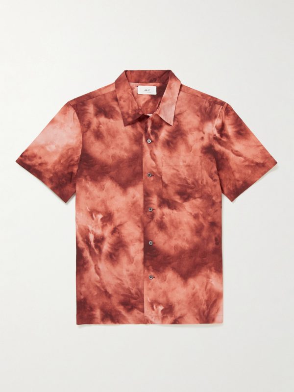 Convertible-Collar Spray-Dyed Organic Cotton Shirt Convertible-Collar Spray-Dyed Organic Cotton Shirt