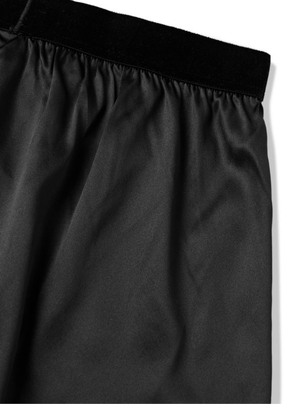 Velvet-Trimmed Stretch-Silk Satin Boxer Shorts - CU Velvet-Trimmed Stretch-Silk Satin Boxer Shorts - CU