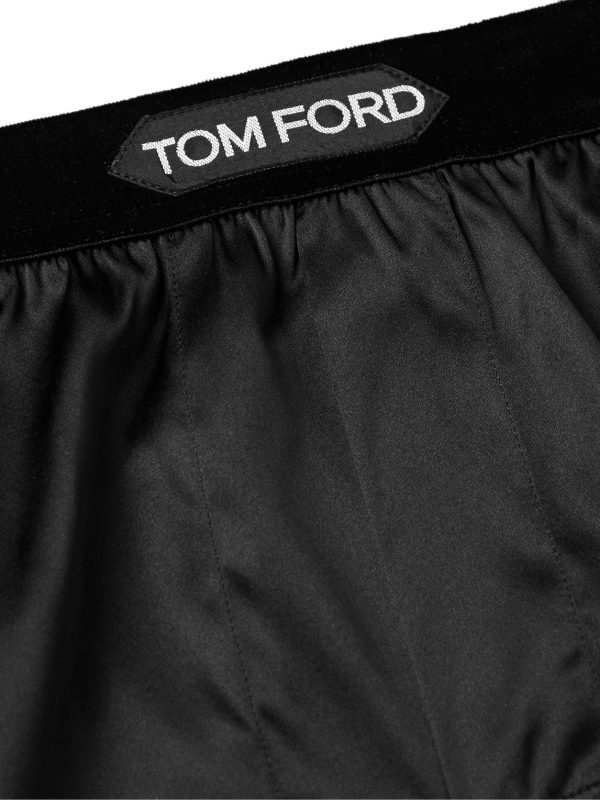 Velvet-Trimmed Stretch-Silk Satin Boxer Shorts - E1 Velvet-Trimmed Stretch-Silk Satin Boxer Shorts - E1