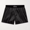 Velvet-Trimmed Stretch-Silk Satin Boxer Shorts Velvet-Trimmed Stretch-Silk Satin Boxer Shorts
