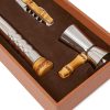 Bamboo, Leather and Stainless Steel Cocktail Set - E1
