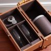 Full-Grain Leather and Bamboo Travel Champagne Cabinet - CU Full-Grain Leather and Bamboo Travel Champagne Cabinet - CU