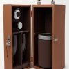 Full-Grain Leather and Bamboo Travel Champagne Cabinet Full-Grain Leather and Bamboo Travel Champagne Cabinet