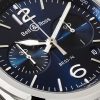 BR 03-94 Blue Steel Automatic Chronograph 42mm Steel and Leather Watch, Ref. No. BR0394‐BLU-ST/SCA - CU BR 03-94 Blue Steel Automatic Chronograph 42mm Steel and Leather Watch, Ref. No. BR0394‐BLU-ST/SCA - CU