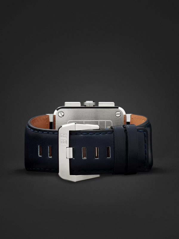 BR 03-94 Blue Steel Automatic Chronograph 42mm Steel and Leather Watch, Ref. No. BR0394‐BLU-ST/SCA - E2 BR 03-94 Blue Steel Automatic Chronograph 42mm Steel and Leather Watch, Ref. No. BR0394‐BLU-ST/SCA - E2