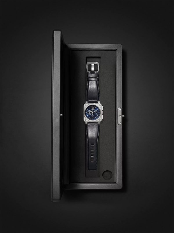 BR 03-94 Blue Steel Automatic Chronograph 42mm Steel and Leather Watch, Ref. No. BR0394‐BLU-ST/SCA - E3 BR 03-94 Blue Steel Automatic Chronograph 42mm Steel and Leather Watch, Ref. No. BR0394‐BLU-ST/SCA - E3