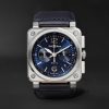 BR 03-94 Blue Steel Automatic Chronograph 42mm Steel and Leather Watch, Ref. No. BR0394‐BLU-ST/SCA BR 03-94 Blue Steel Automatic Chronograph 42mm Steel and Leather Watch, Ref. No. BR0394‐BLU-ST/SCA