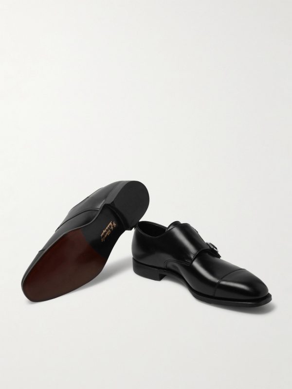 Thomas Cap-Toe Leather Monk-Strap Shoes - E2