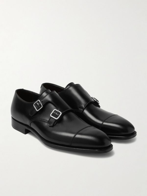 Thomas Cap-Toe Leather Monk-Strap Shoes - FR