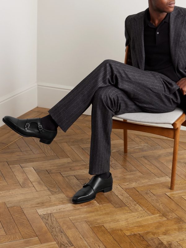 Thomas Cap-Toe Leather Monk-Strap Shoes - OU