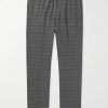 Tapered Checked Virgin Wool-Blend Drawstring Trousers Tapered Checked Virgin Wool-Blend Drawstring Trousers
