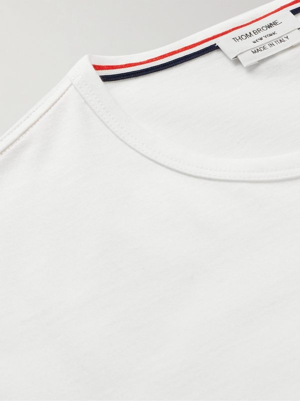 Slim-Fit Grosgrain-Trimmed Cotton-Jersey T-Shirt - CU Slim-Fit Grosgrain-Trimmed Cotton-Jersey T-Shirt - CU