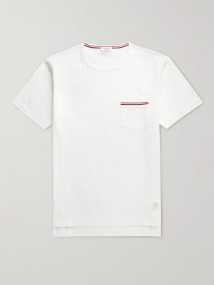 Slim-Fit Grosgrain-Trimmed Cotton-Jersey T-Shirt Slim-Fit Grosgrain-Trimmed Cotton-Jersey T-Shirt
