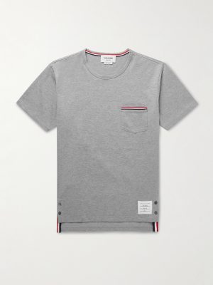 Slim-Fit Grosgrain-Trimmed Cotton-Jersey T-Shirt Slim-Fit Grosgrain-Trimmed Cotton-Jersey T-Shirt