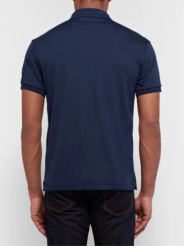 Slim-Fit Pima Cotton-Jersey Polo Shirt - BK Slim-Fit Pima Cotton-Jersey Polo Shirt - BK