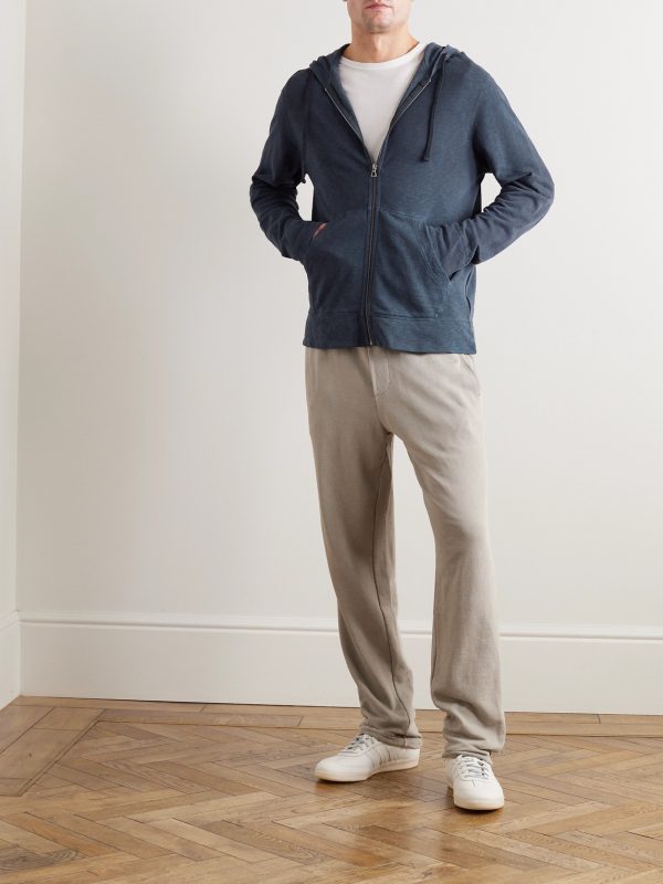 Loopback Supima Cotton-Jersey Zip-Up Hoodie - OU Loopback Supima Cotton-Jersey Zip-Up Hoodie - OU