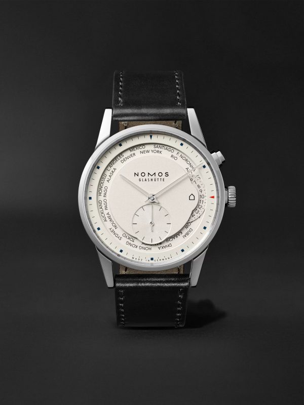 Zurich Weltzeit Automatic 40mm Stainless Steel and Cordovan Leather Watch, Ref. No. 805 Zurich Weltzeit Automatic 40mm Stainless Steel and Cordovan Leather Watch, Ref. No. 805