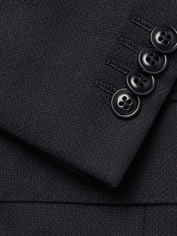 Navy 10-Pocket Stretch Wool and Silk-Blend Blazer - CU