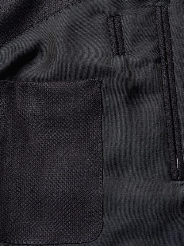 Navy 10-Pocket Stretch Wool and Silk-Blend Blazer - E4