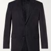 Navy 10-Pocket Stretch Wool and Silk-Blend Blazer