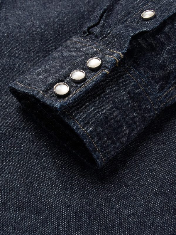 Slim-Fit Denim Western Shirt - E1 Slim-Fit Denim Western Shirt - E1