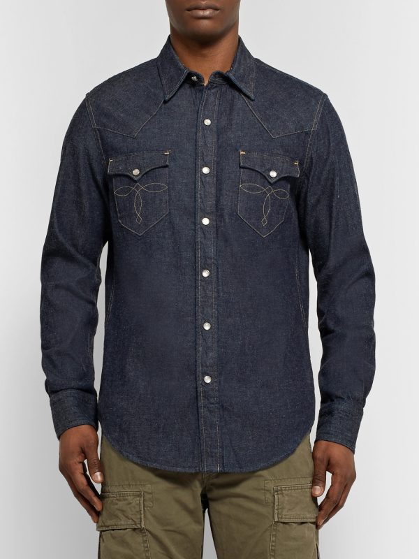 Slim-Fit Denim Western Shirt - FR Slim-Fit Denim Western Shirt - FR