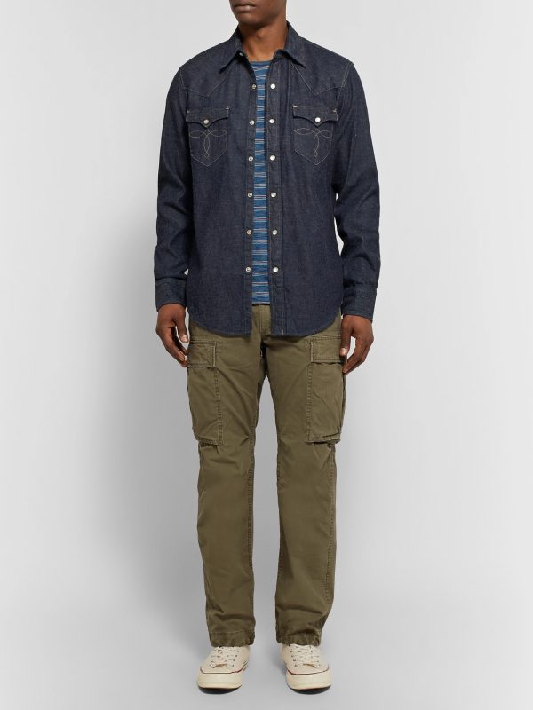 Slim-Fit Denim Western Shirt - OU Slim-Fit Denim Western Shirt - OU