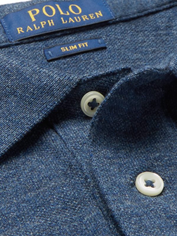 Slim-Fit Mélange Cotton-Piqué Polo Shirt - CU