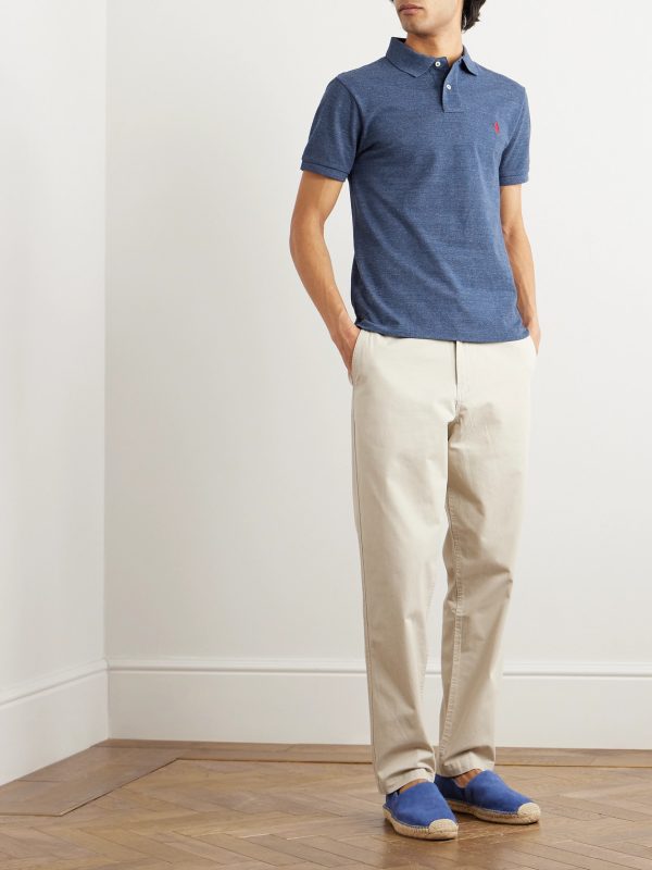 Slim-Fit Mélange Cotton-Piqué Polo Shirt - OU