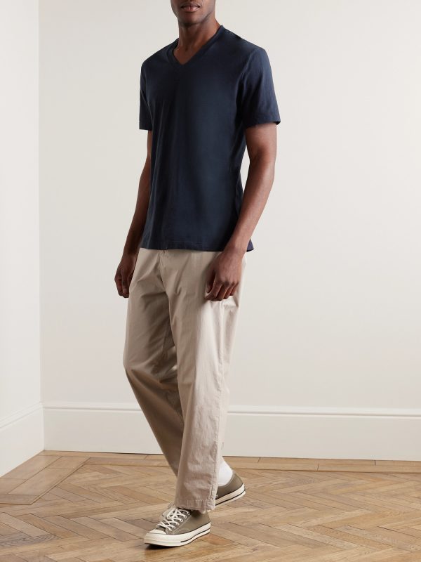 Slim-Fit Combed Cotton-Jersey T-Shirt - OU Slim-Fit Combed Cotton-Jersey T-Shirt - OU