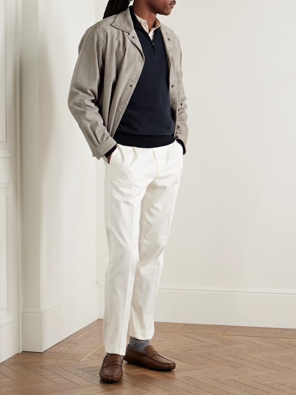 Roadster Striped Cashmere Half-Zip Sweater - OU Roadster Striped Cashmere Half-Zip Sweater - OU