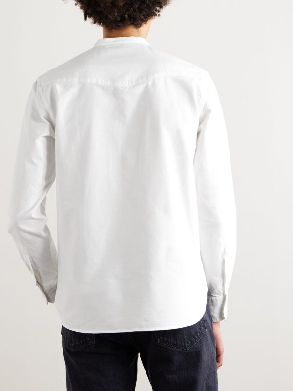 Auguste Grandad-Collar Cotton Oxford Shirt - BK