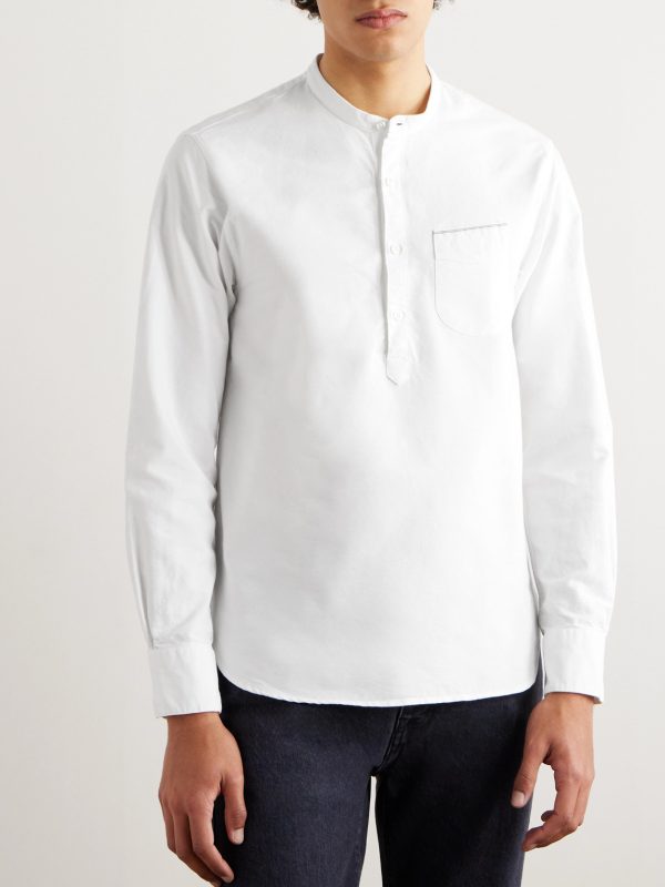 Auguste Grandad-Collar Cotton Oxford Shirt - FR