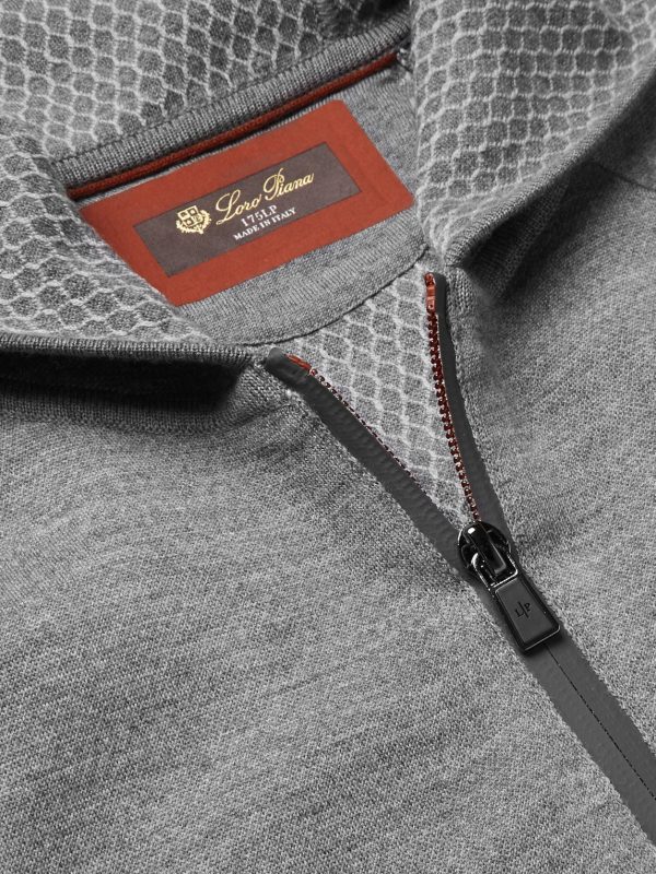Mélange Virgin Wool-Blend Zip-Up Hoodie - CU Mélange Virgin Wool-Blend Zip-Up Hoodie - CU