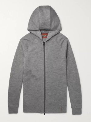 Mélange Virgin Wool-Blend Zip-Up Hoodie Mélange Virgin Wool-Blend Zip-Up Hoodie