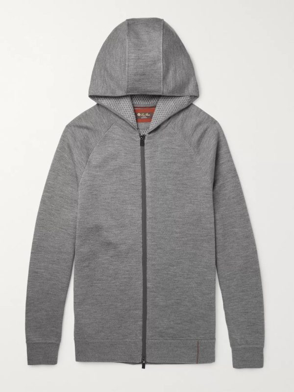 Mélange Virgin Wool-Blend Zip-Up Hoodie Mélange Virgin Wool-Blend Zip-Up Hoodie