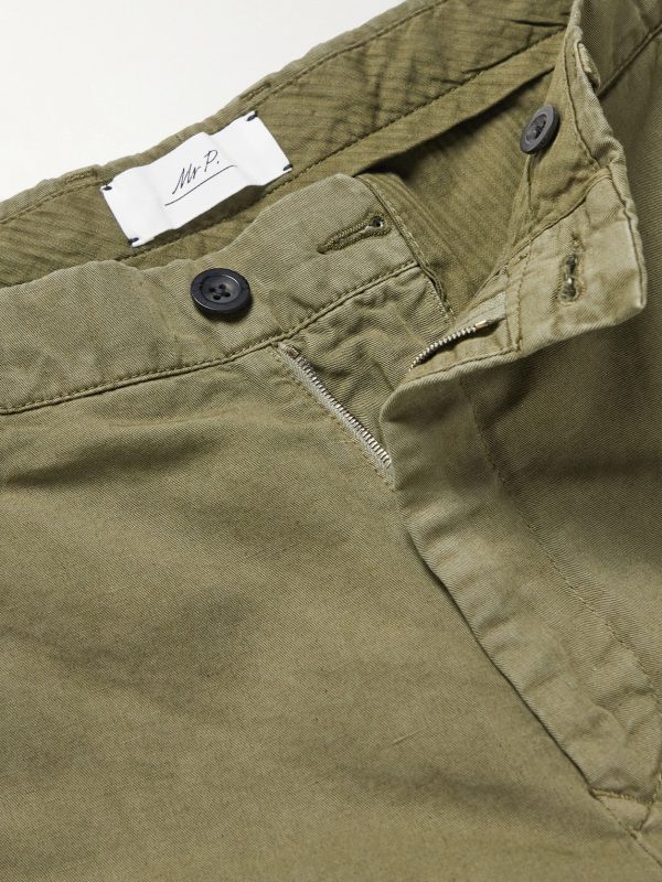 Cotton and Linen-Blend Twill Chinos - E1 Cotton and Linen-Blend Twill Chinos - E1