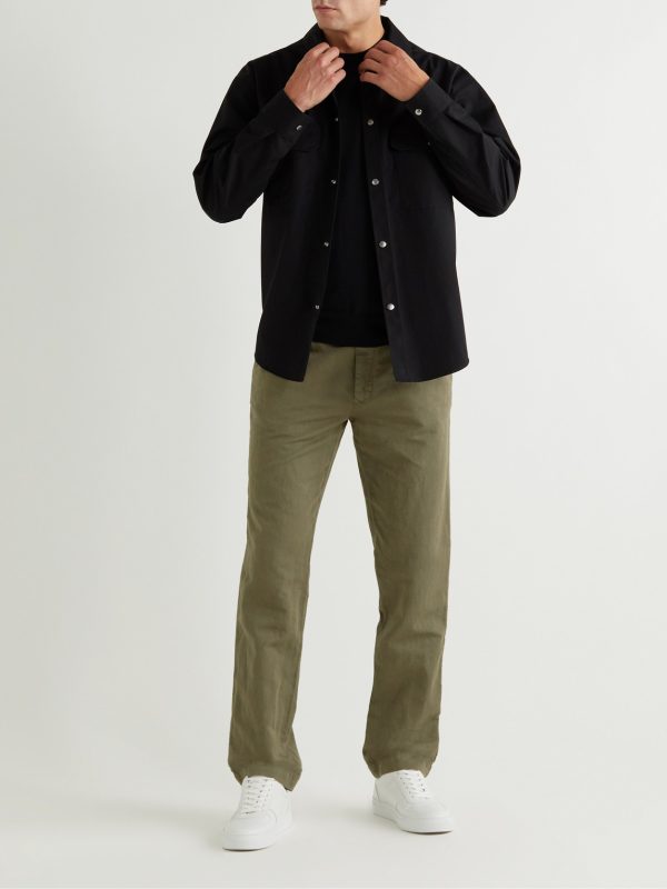 Cotton and Linen-Blend Twill Chinos - OU Cotton and Linen-Blend Twill Chinos - OU