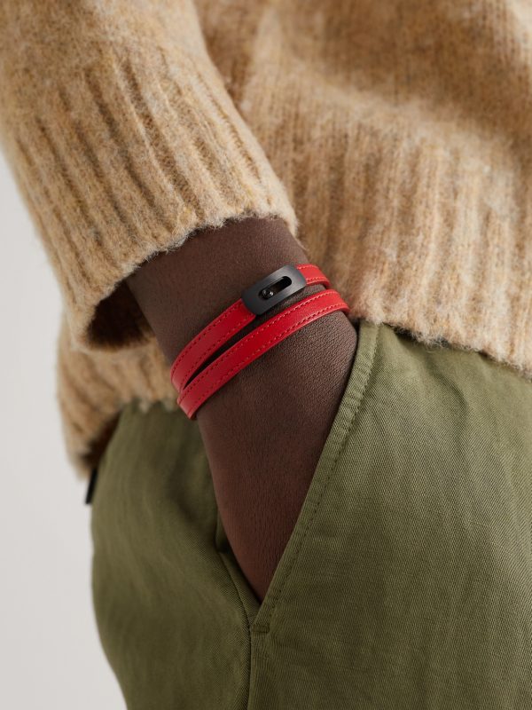 My Move Blackened Titanium, Diamond and Leather Bracelet - FR My Move Blackened Titanium, Diamond and Leather Bracelet - FR
