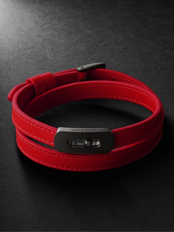 My Move Blackened Titanium, Diamond and Leather Bracelet My Move Blackened Titanium, Diamond and Leather Bracelet
