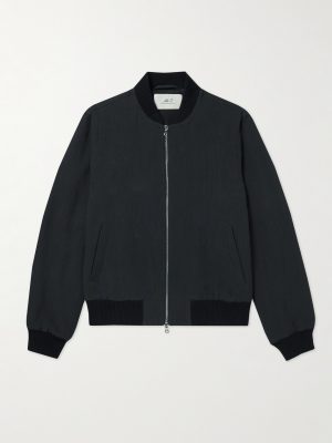Textured Cotton and Linen-Blend Bomber Jacket