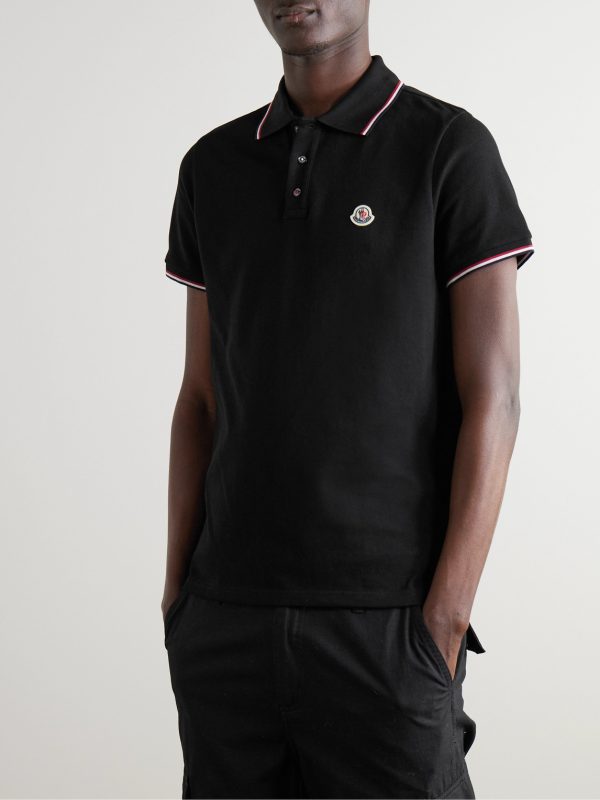 Logo-Appliquéd Striped Cotton-Piqué Polo Shirt - FR Logo-Appliquéd Striped Cotton-Piqué Polo Shirt - FR